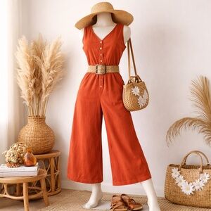 Universal Thread Utility Jumpsuit Size 6 Red Orange Rust NWT